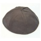 23 Centimeter Kippah with Six Sections in Black Terylene