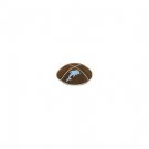 Brown Leather Kippah with Four Sections and Dolphin