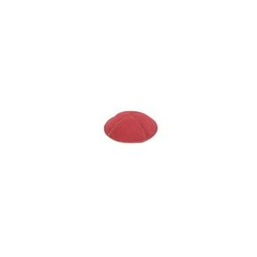 Red Leather Kippah with Four Sections