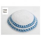 Kippah Striped with Israel Blue