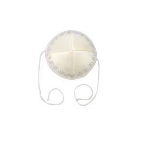 Beige Baby Kippah with Strings