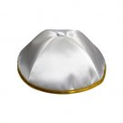 20 cm white satin kippah with four sections
