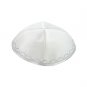 19 Centimeter Satin Kippah with White Diagonal Lines and Dot Pattern