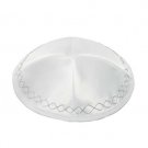 Terylene Kippah with Zigzag Lines and Four Sections in White