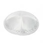 Terylene Kippah with Zigzag Lines and Four Sections in White