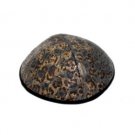 Cheetah Print Kippah with Gray Stripes