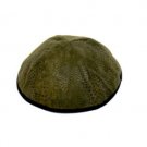 Kippah with Crocodile Skin Pattern in Green