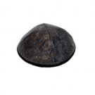 Black Cloth Kippah with Black and Brown Line Designs