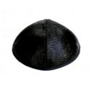 Black Cloth Kippah with Black Rim and Glossy Spots