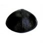 Black Cloth Kippah with Black Rim and Glossy Spots