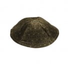 17 Centimeter Brown Kippah in Velvet with Different Colored Accents