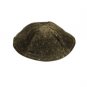 17 Centimeter Brown Kippah in Velvet with Different Colored Accents