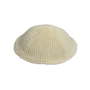 17 Centimeter Corduroy Kippah with Lined Pattern