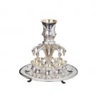 Hazorfim Wine Fountain with Eight Cups in Rose Design