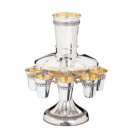 Hazorfim Shabbat Wine Fountain with Eight Cups in Filigree