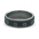 Stainless Steel Set of 6 Rings with Stars of David