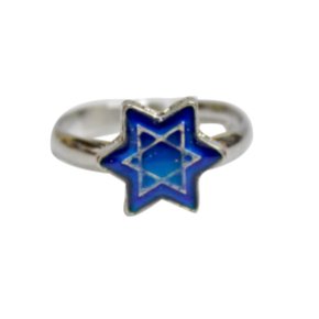 Mood Ring with Blue and Silver Star of David