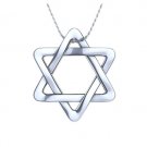 Contemporary Woven Star of David Pendant with Chain in Platinum