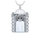 Ten Commandments and Torah Pendant with Chain in Palladium