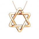 Contemporary Woven Star of David Pendant with Chain in 18k Yellow Gold