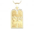 14k Yellow Gold Ten Commandments Pendant with Chain