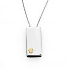 2GB Sterling Silver Disk on Key Necklace Set with 14 Karat Gold Melted Hamsa
