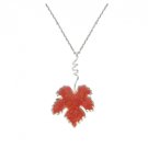 Red Leaf Pendant Necklace
