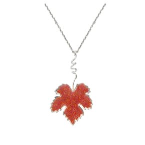 Red Leaf Pendant Necklace