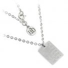 925 Sterling Silver Engraved “Ahrayut” Dog Tag Pendant with Diamond