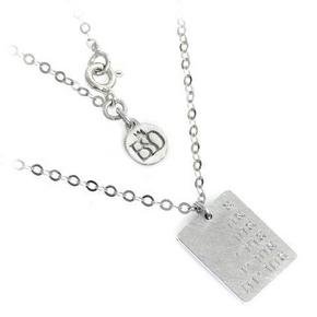 925 Sterling Silver Engraved &acirc;��Ahrayut&acirc;�� Dog Tag Pendant with Diamond