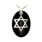 Sterling Silver Black Pendant with 24 Karat Gold Imprint of the Sh'ma
