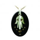 Sterling Silver Pendant with 24 Karat Gold Imprint with Hebrew Letters
