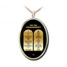 Sterling Silver Oval Pendant with 24 Karat Gold Writing