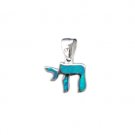 1.5 cm ""Chai"" pendant in sterling silver with an opal inlay