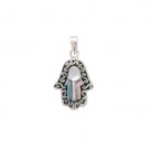 Silver Hamsa pendant with engravings