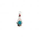 1 cm sterling silver pendant with a Hamsa