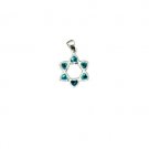 Star of David Pendant with Rhinestones in Metal