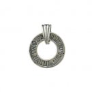 1.8 cm sterling silver pendant hoop with Hebrew script