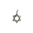 3 Centimeter Sterling Silver Pendant with a Star of David