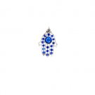 Pendant with a Hamsa and Blue Stones in Metal