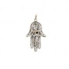 Hamsa Pendant with a ""Chai"" in Hebrew in Metal  