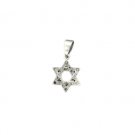 1.5 Centimeter Sterling Silver Star of David Pendant with Marcasite