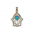 Double Hamsa Pendant with Opal Stone