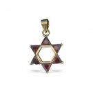 Red Stoned Star of David Pendant