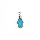 1.5 cm sterling silver pendant with opal Hamsa