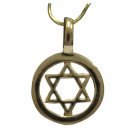 Goldfild Pendant with Cutout Star of David and Round Shape