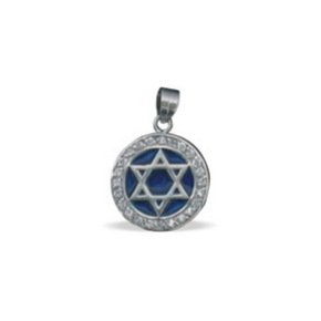 Silver Star of David in Circle