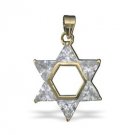 Goldfild Pendant with Star of David and Stones