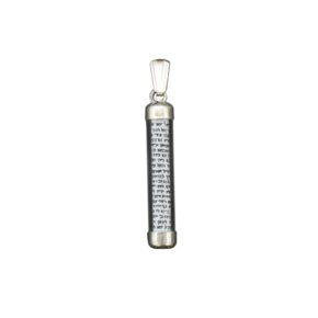 3 cm sterling silver pendant with a glass mezuzah