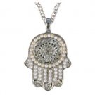 Yair Emanuel Small Hamsa Necklace in Silver